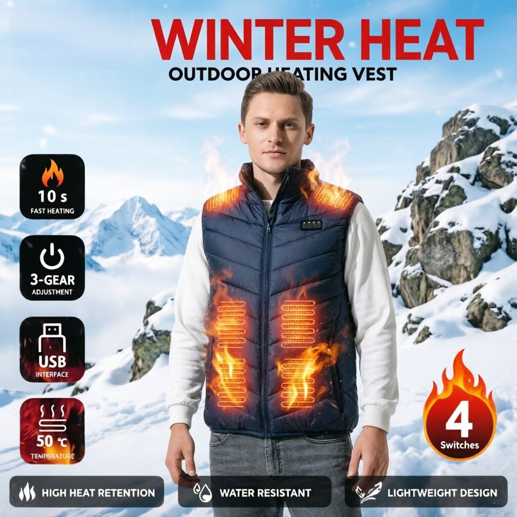 Winter Clothing Hiking - Men's Winter Electric Heated Vest USB