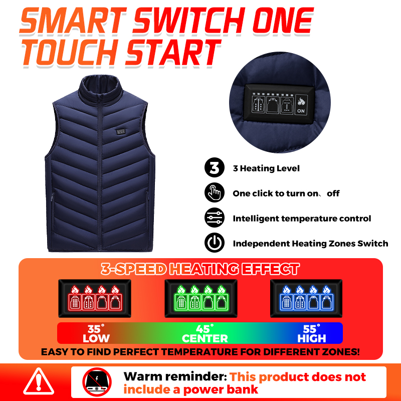 Smart Heated Vest 26 Zones Men - Winter Clothing Hiking 评论和价格